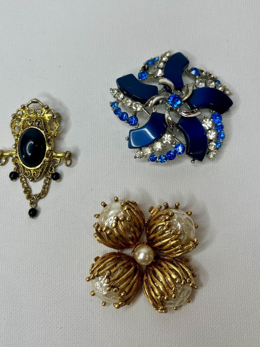 Vintage Silver and Gold Metal Brooches